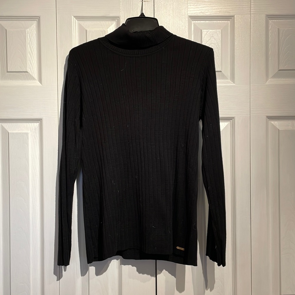 Calvin Klein black turtleneck knit sweater size medium
